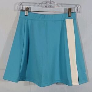 IXSPA Activewear Skirt Women's M Turquoise White Stripe Elastic Waist Stretch
